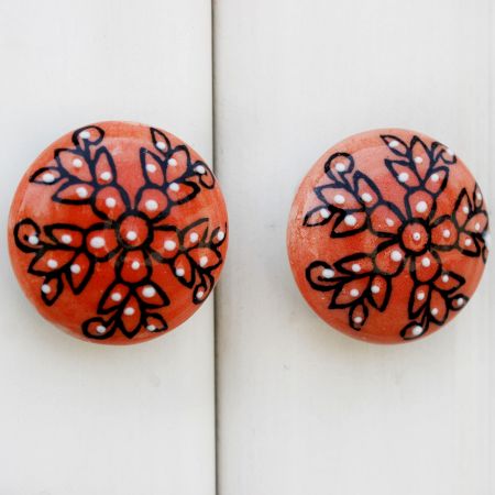 Peach Tiny Flower Knob